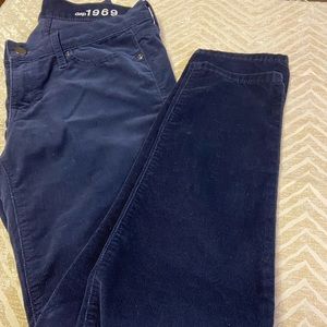 Navy blue corduroy legging jeans